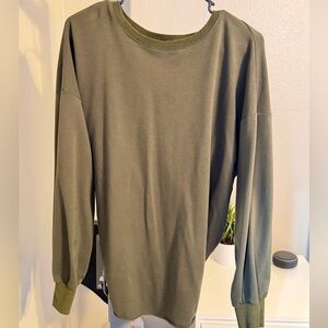 SHEIN Olive Green Crew Neck Top